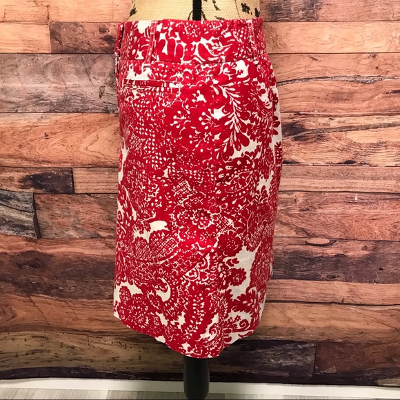 Talbots Red & White Skirt - Picture 2 of 9